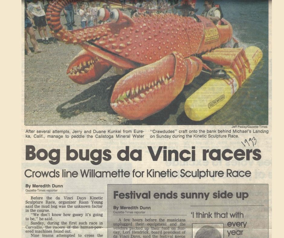 GT news clipping Corvallis Kinetic Race 1993